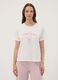 White organic cotton pyjama T-shirt with front slogan_0