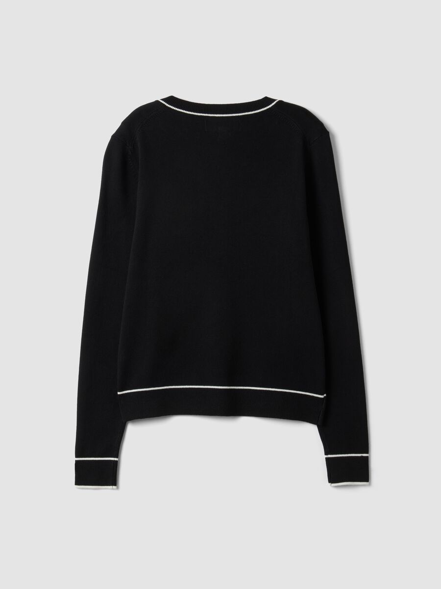 Black stretch viscose regular-fit cardigan_5
