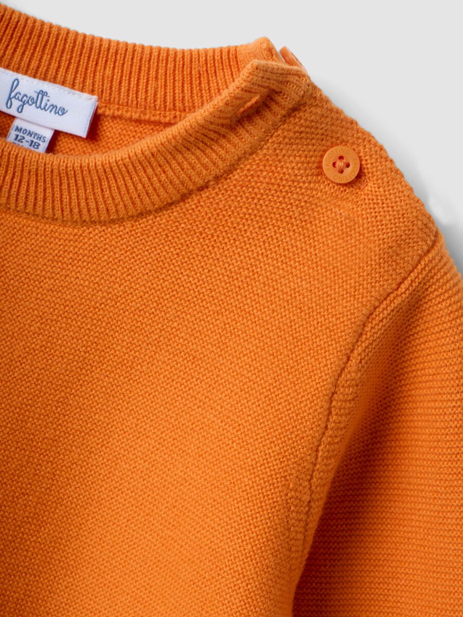 Orange pure cotton regular-fit buttoned jumper for baby boy_2