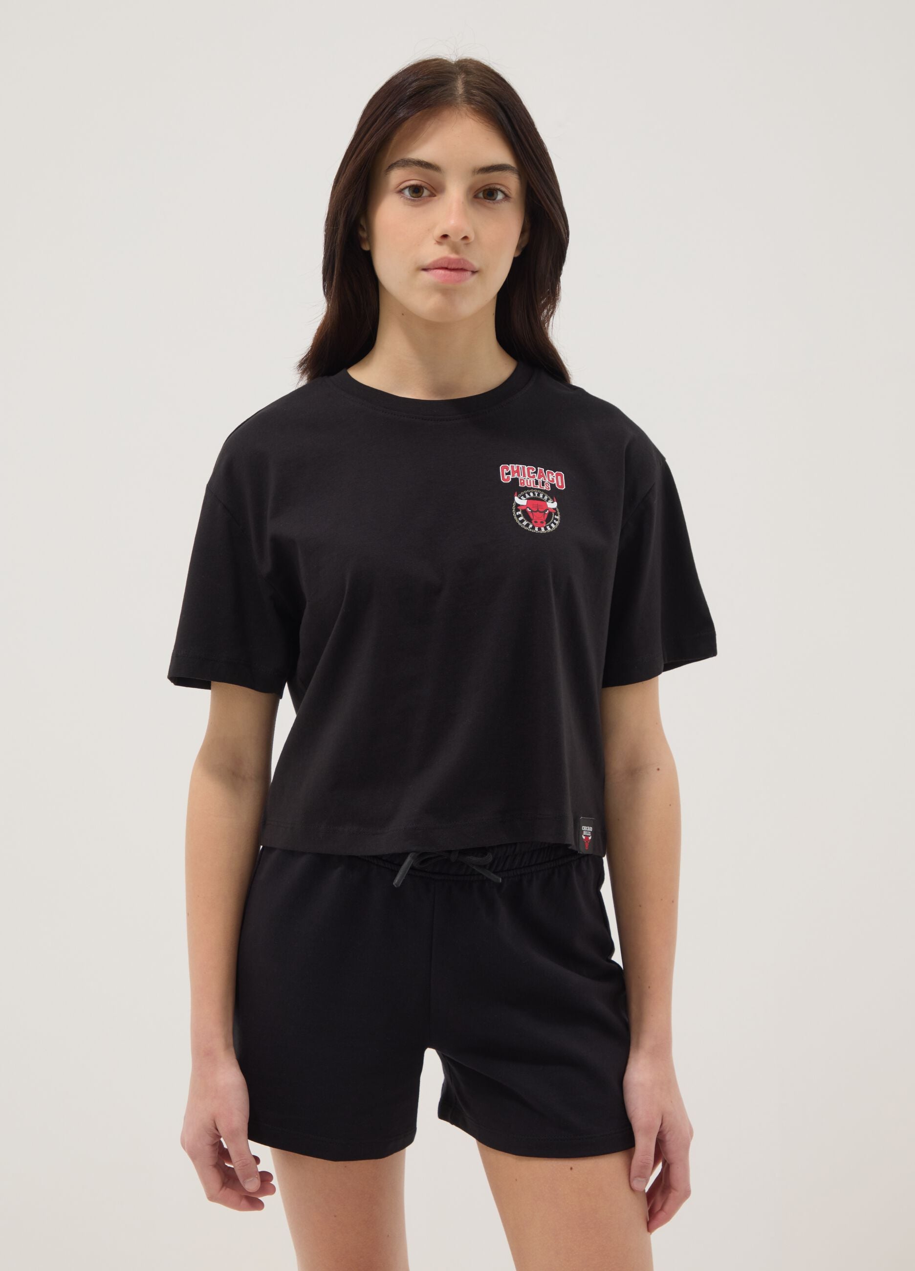 Black pure cotton short-sleeve T-shirt