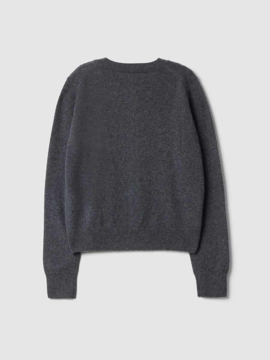 Grey pure cashmere crew-neck cardigan_6