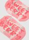 Girls' pink cotton blend socks regular fit with strawberries_1