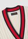Multicolour pure cotton oversize fit deep V-neck waistcoat_5