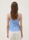 Light blue pure cotton ribbed vest top_3