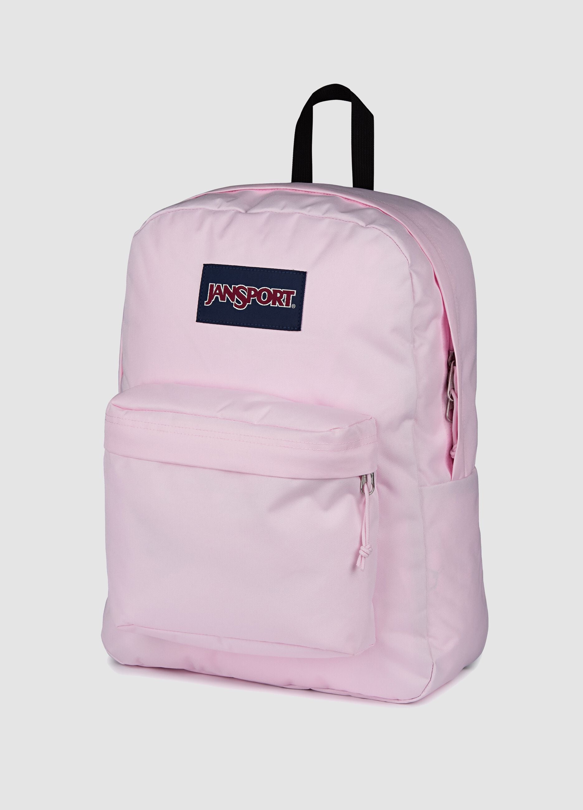 Pink backpack with front pocket