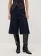 Bermuda denim blu in misto cotone e lyocell wide leg_2