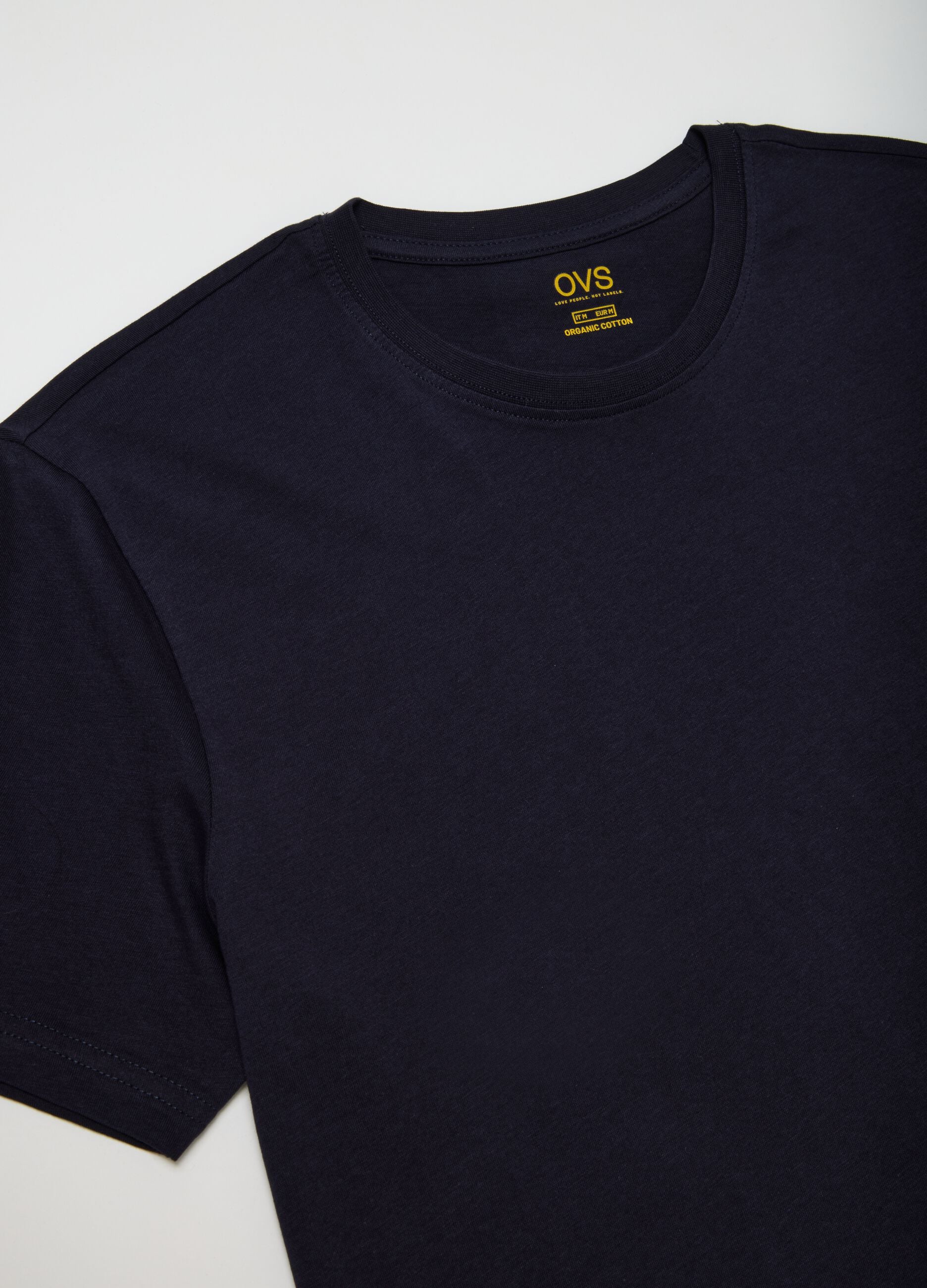 T-shirt da uomo in puro cotone blu