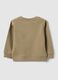 Beige pure cotton regular fit sweatshirt for kids with print_1