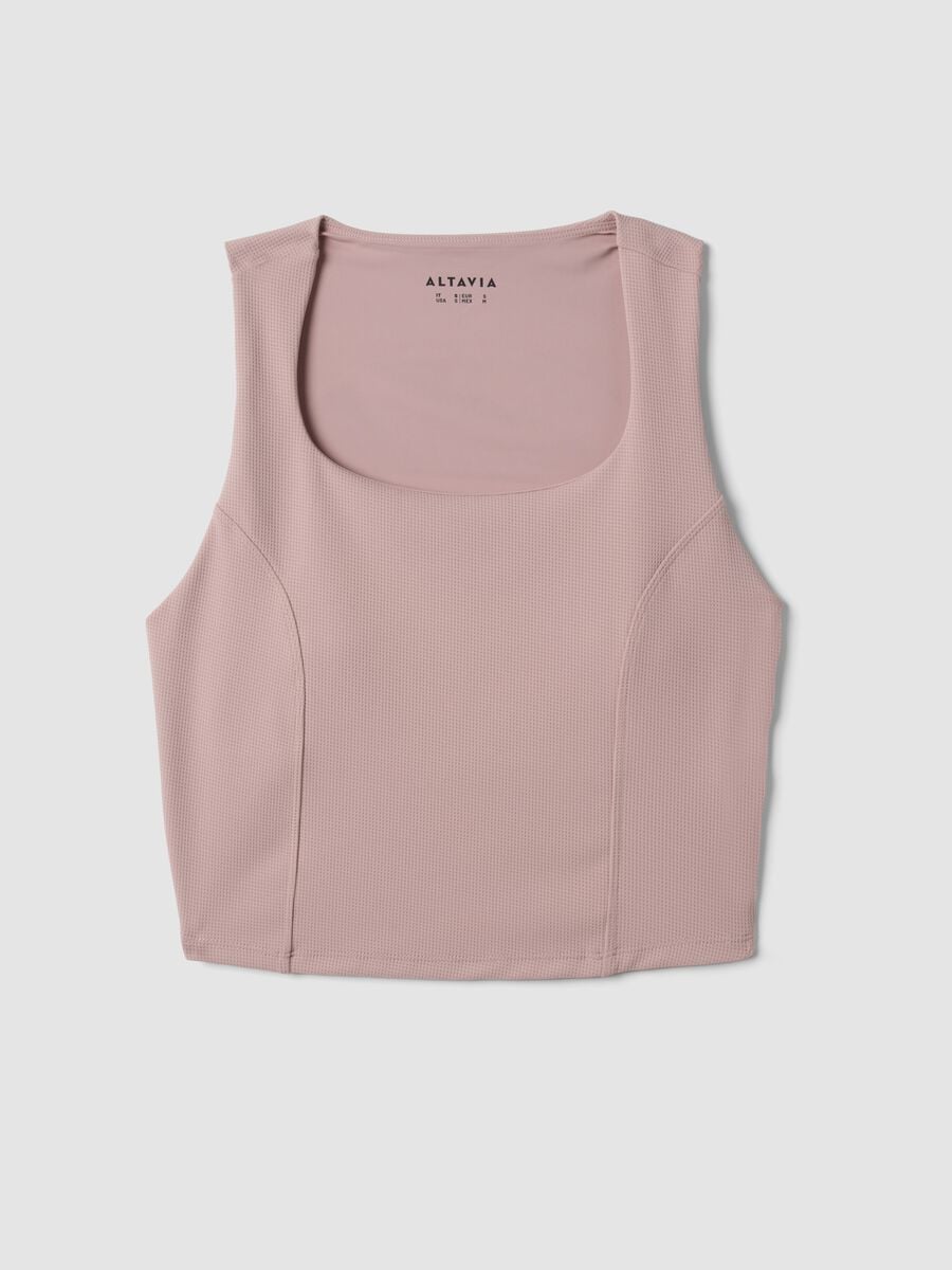 Top rosa crop in tessuto elasticizzato traspirante ALTAVIA STUDIO_4