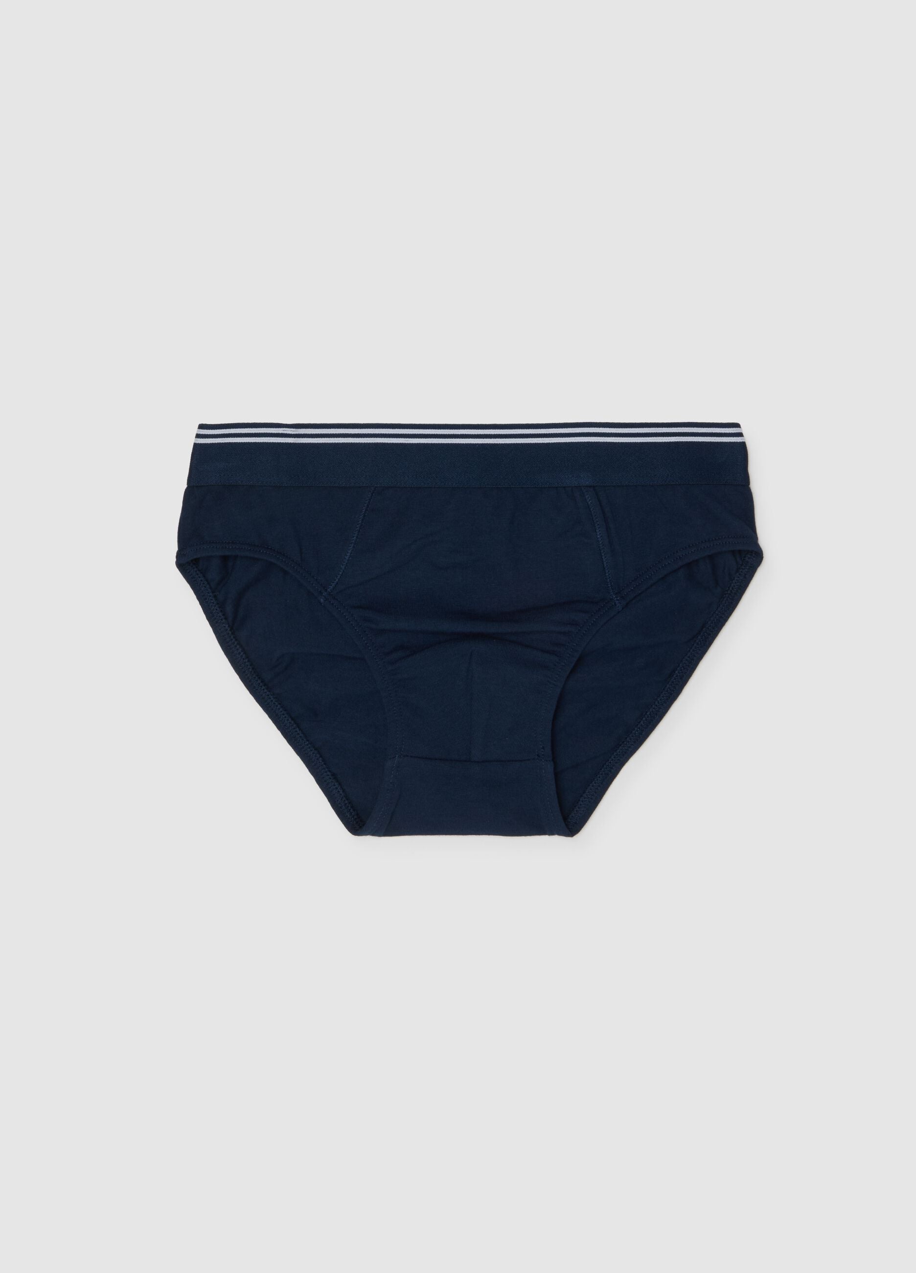 Regular fit blue kids briefs in stretch cotton