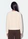 Cardigan beige in misto cotone con scollo profondo a V fitted_3