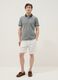 Grey pure cotton polo shirt with classic collar_1