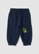 Blue pure cotton over-fit trousers with dinosaur print_0