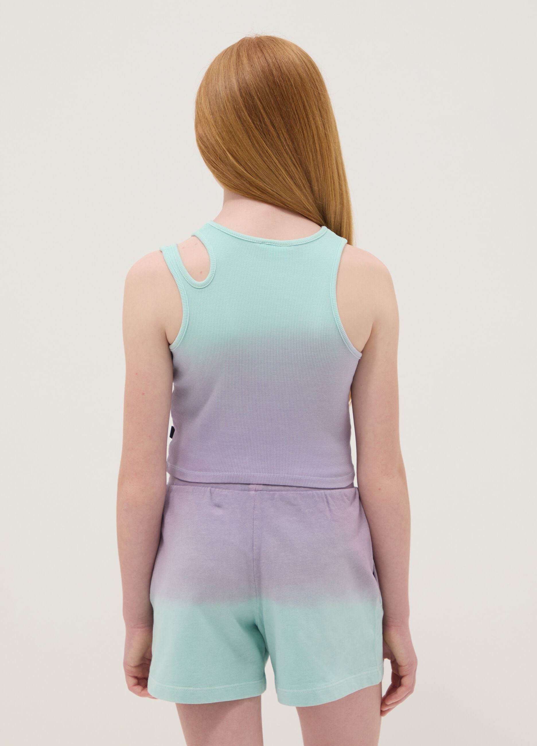 Purple ombr&eacute; stretch cotton fitted girls&rsquo; tank top