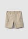 Beige cotton cargo shorts for kids regular fit_0