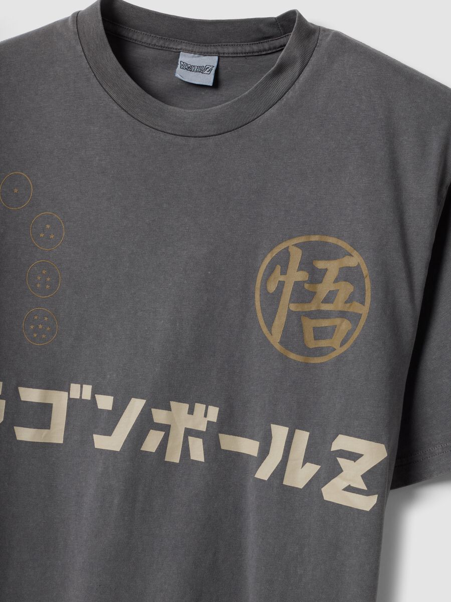 Grey pure cotton T-shirt with Dragon Ball prints, relaxed fit_5