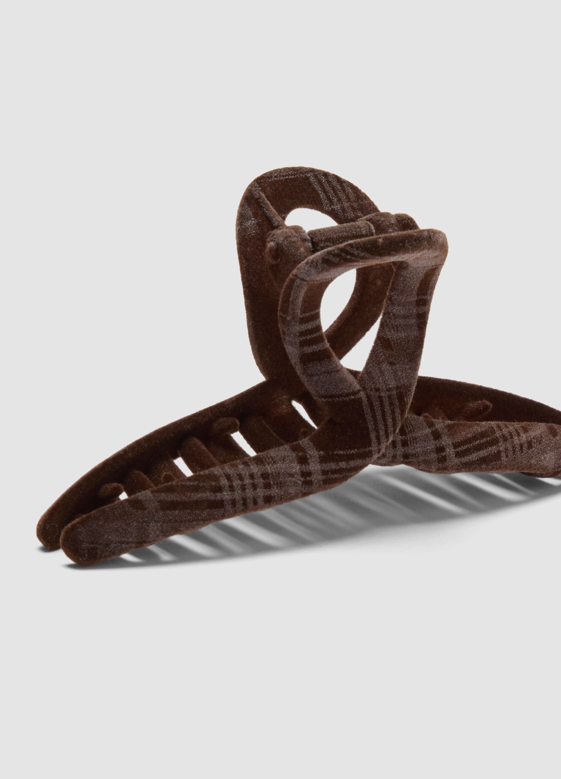 Brown tartan hair claw clip