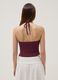 Purple ribbed pure cotton top_3