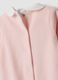 Pink organic cotton-blend baby sleepsuit with white collar_3