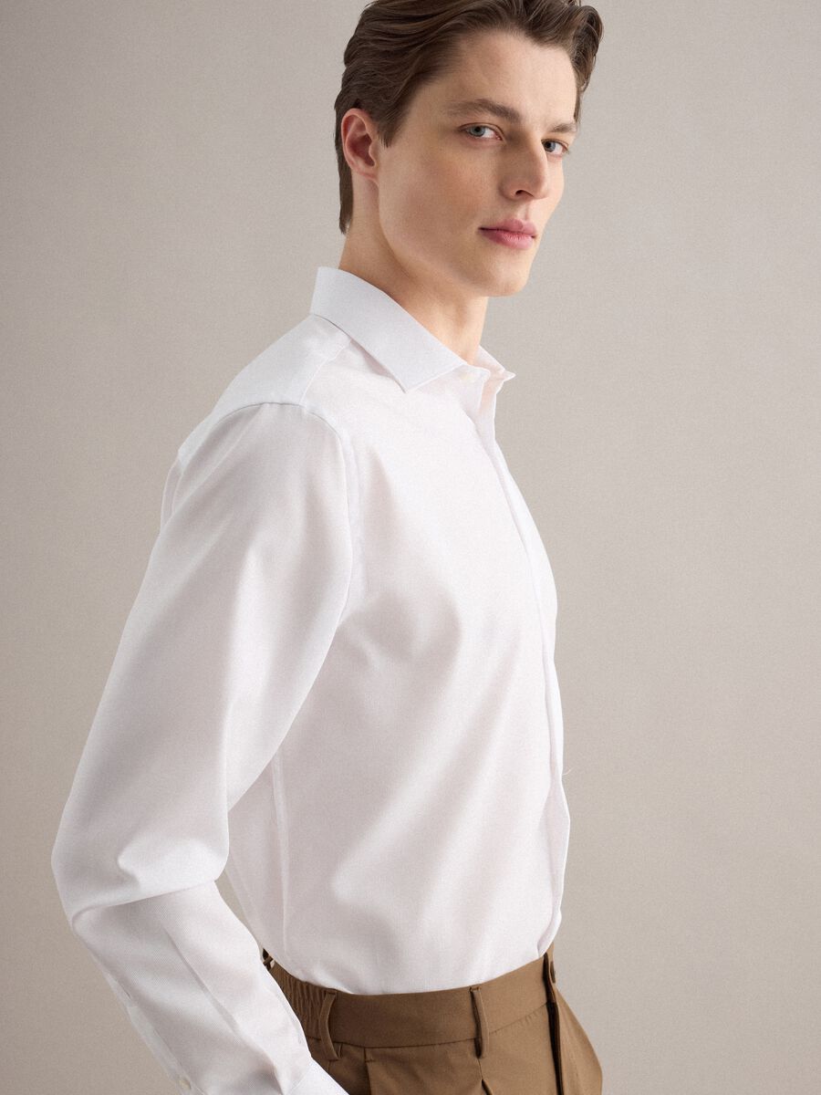 Camicia in puro cotone bianca regular fit_3