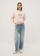 Pink cotton-blend sweatshirt with kitten print, regular fit_1