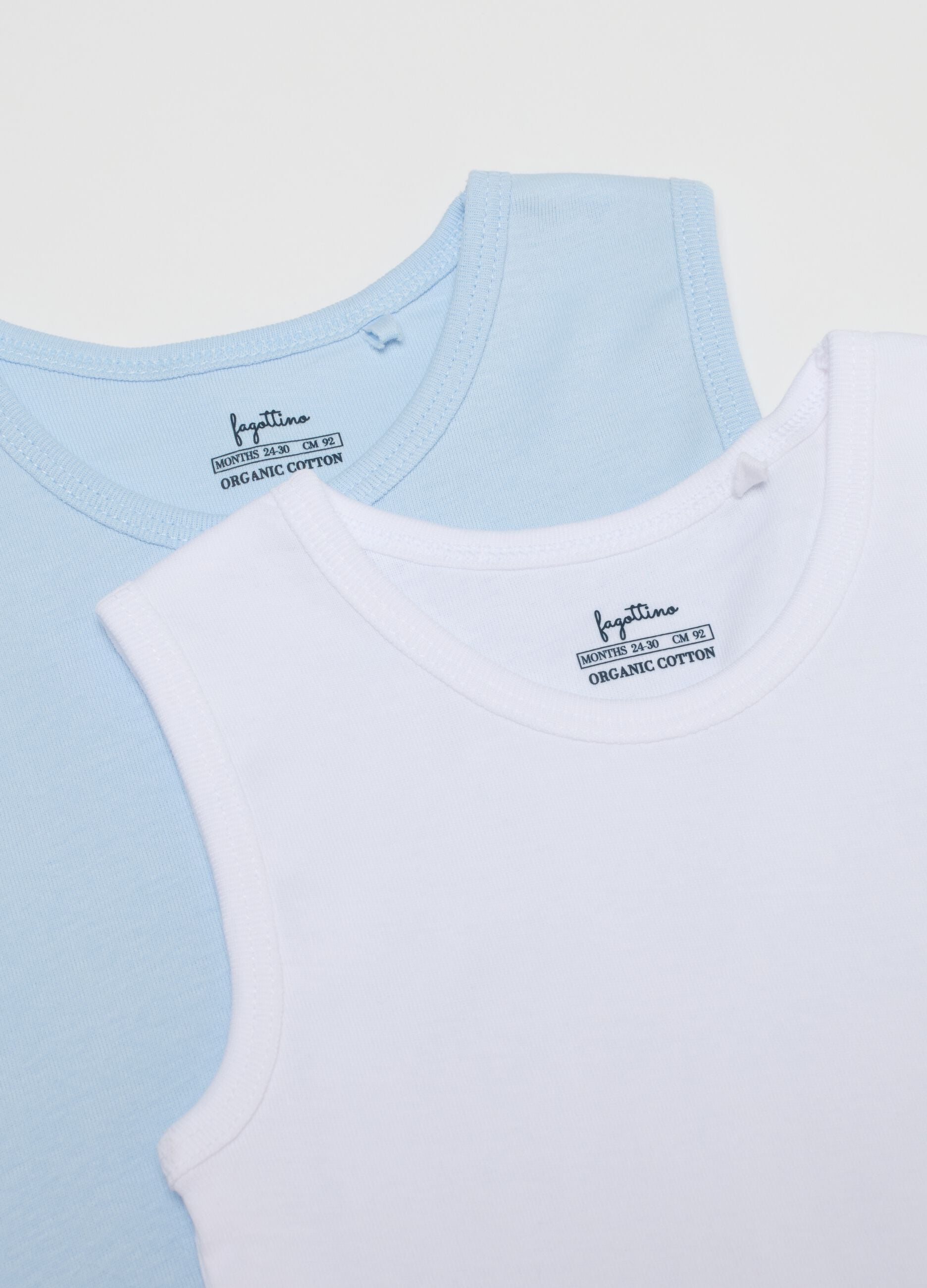 Multicolour newborn tank tops tripack in pure cotton