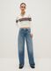 Slim fit multicoloured striped viscose-blend jumper with polo collar_1