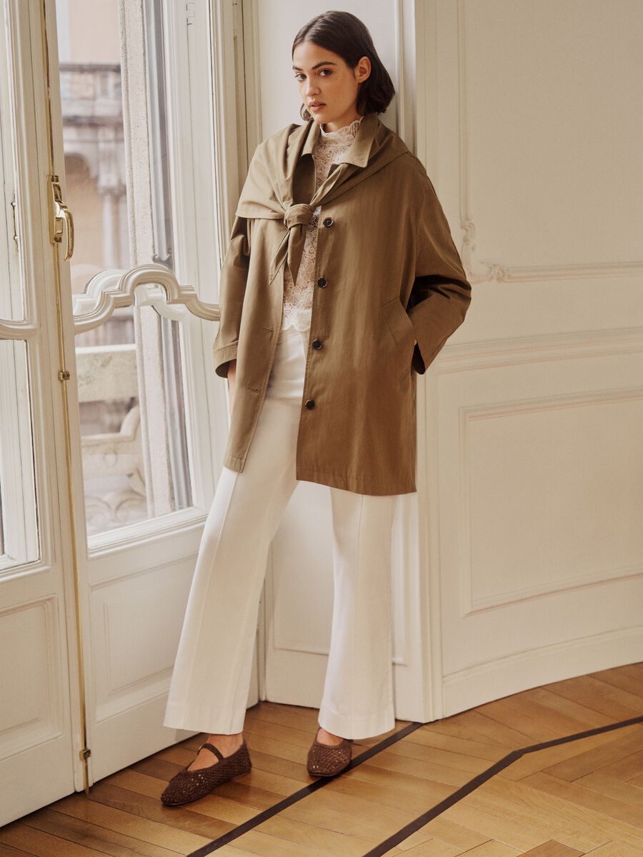Brown pure cotton raincoat_1
