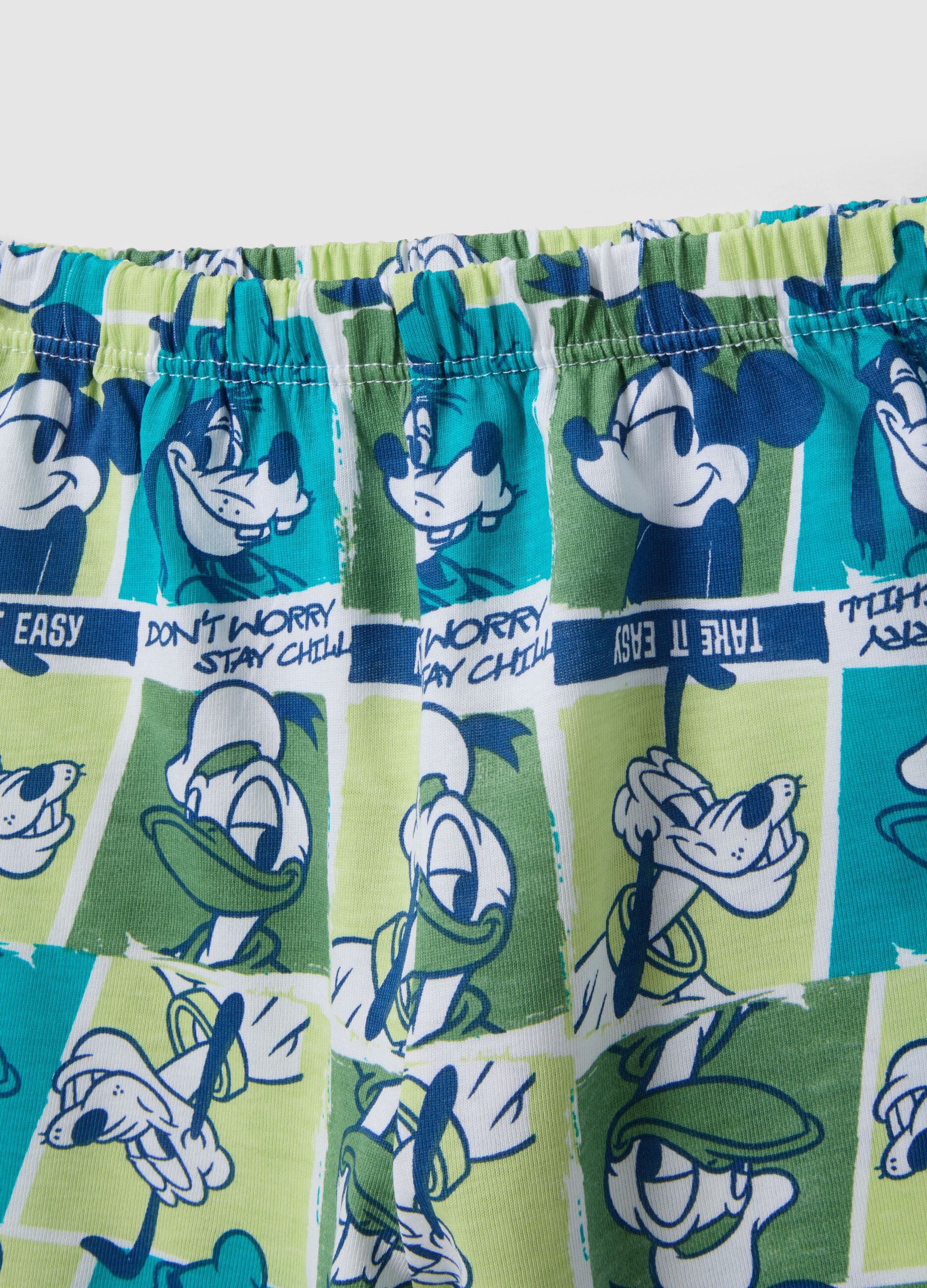 Multicolour pure cotton pyjamas with Mickey Mouse print for infants