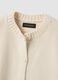 Beige pure cotton cardigan with buttons, regular fit_5