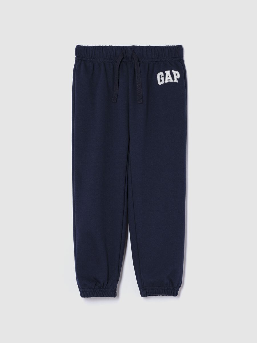 Cotton blend trousers with logo_0