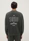 Black cotton blend regular fit sweatshirt with Everlast logo_2