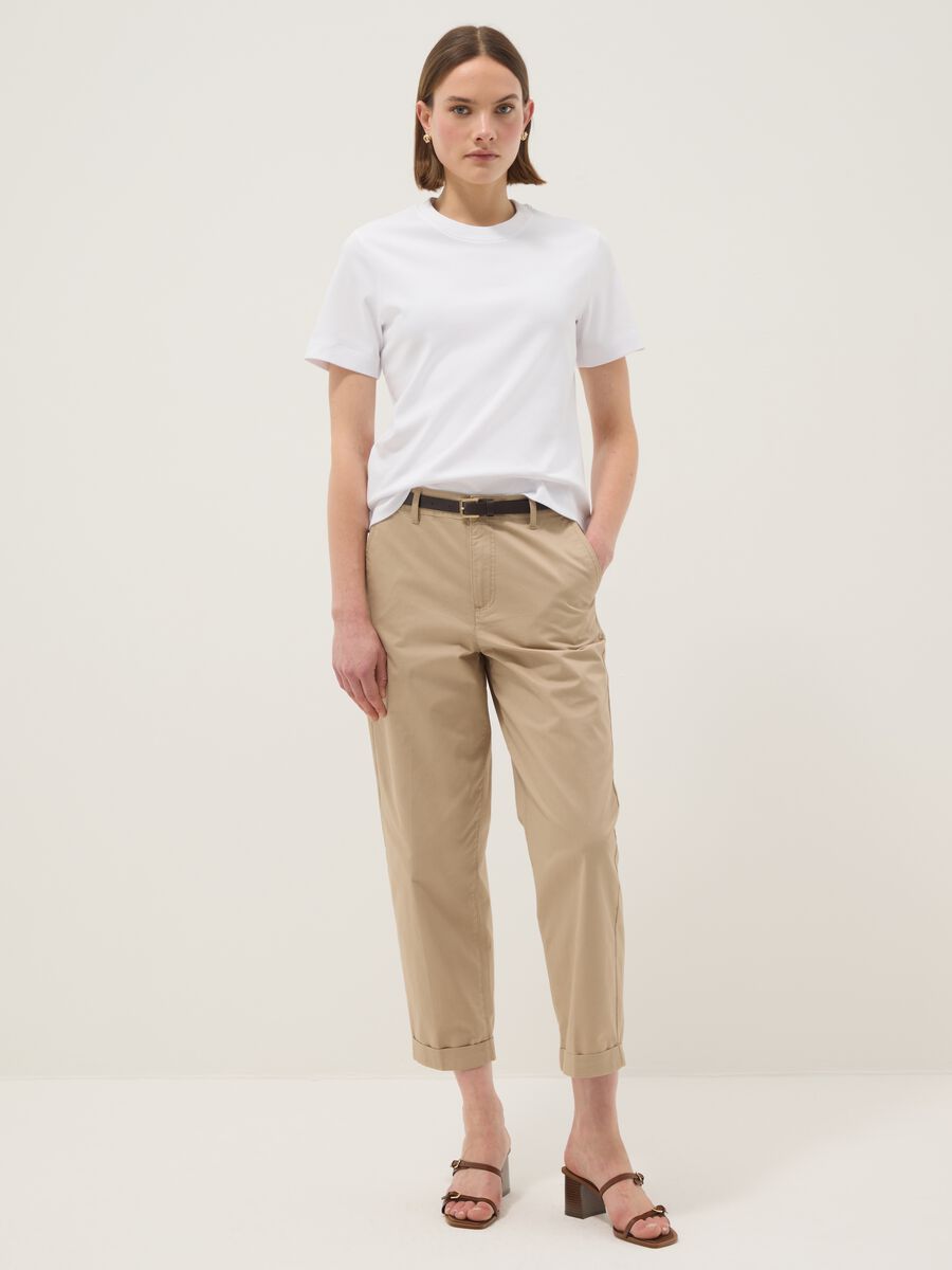 White pure cotton T-shirt with relaxed fit_3