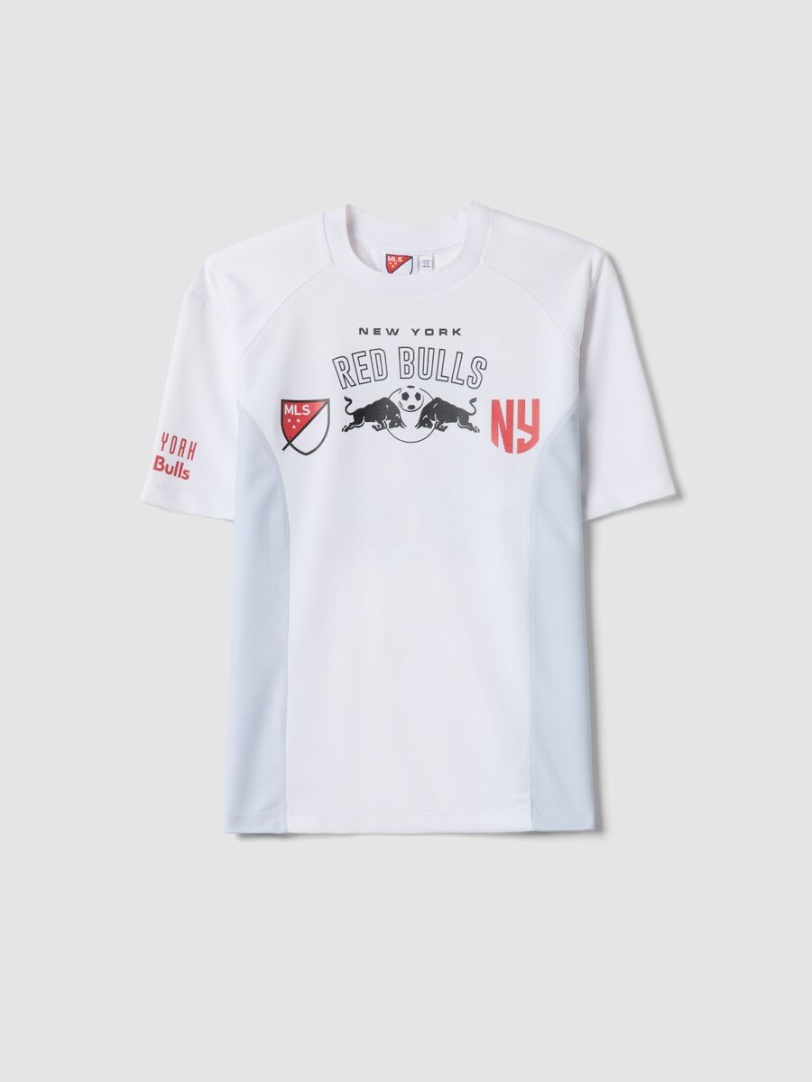 White oversized fit T-shirt with Red Bulls logo_3