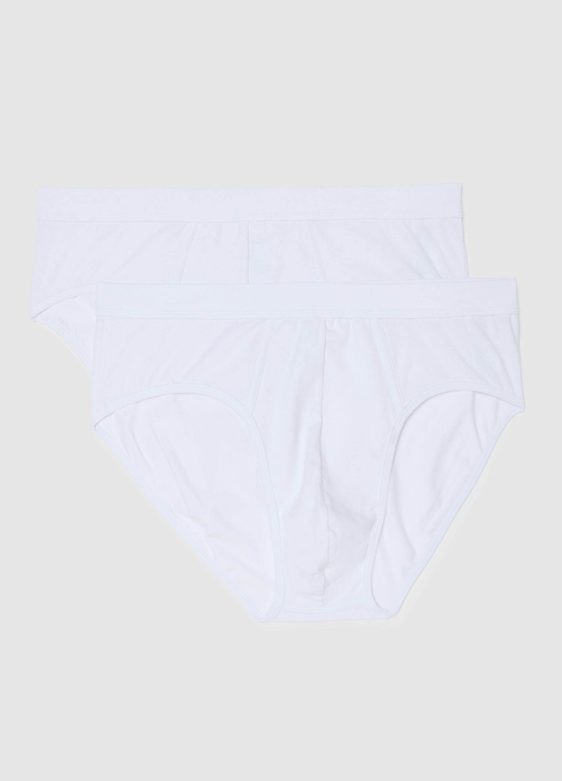 Regular fit white briefs twin pack in stretch cotton
