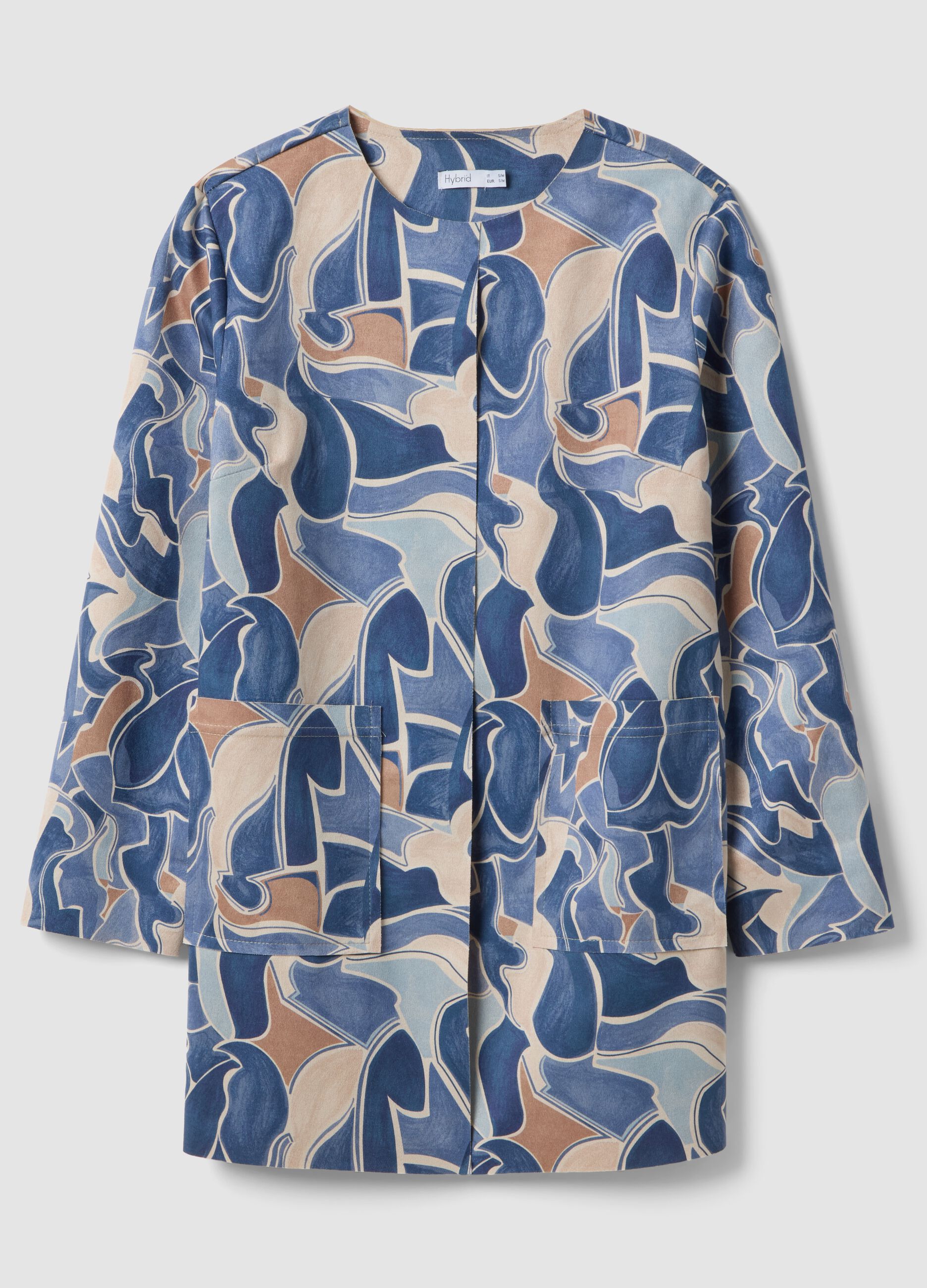 Multicolour lightweight regular fit jacket with pattern