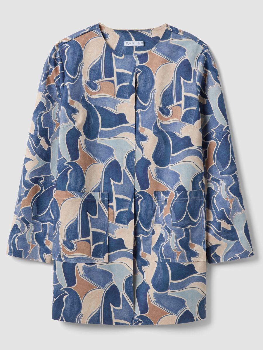 Multicolour lightweight regular fit jacket with pattern_4
