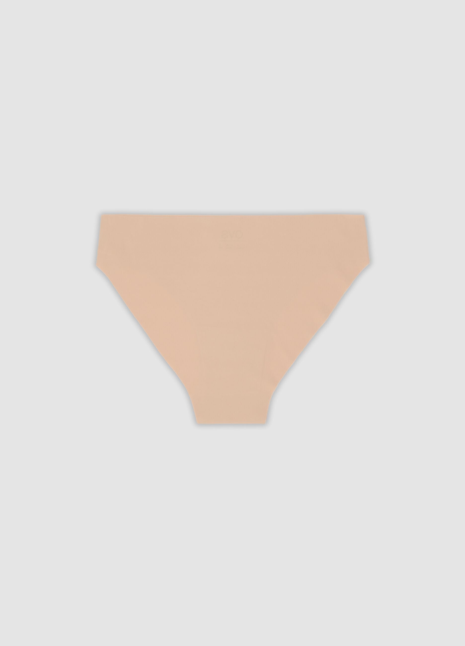 Regular fit beige stretch blend briefs