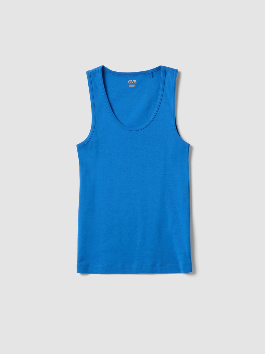 Blue pure cotton vest top_4