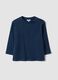 Blue oversized pure organic cotton T-shirt with chest pocket for boys_0
