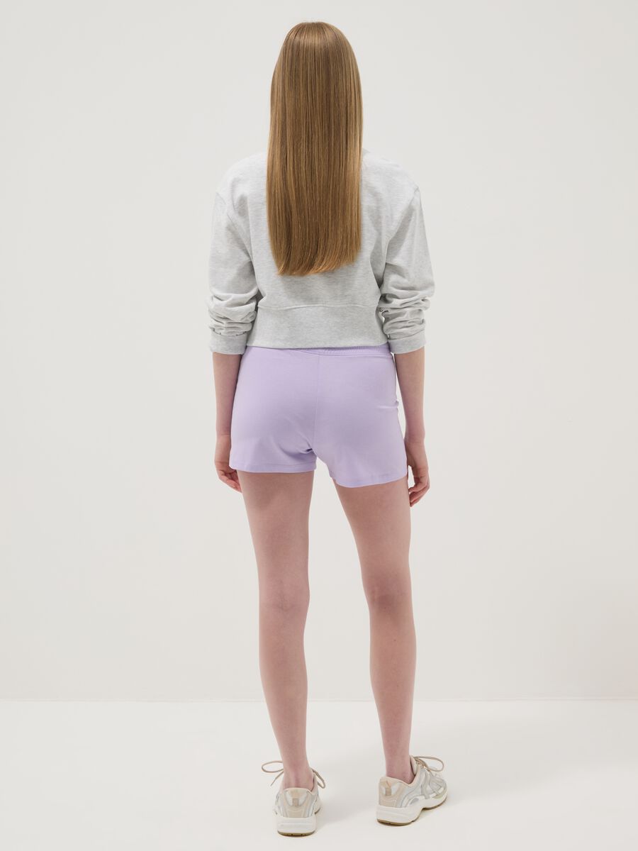 Girls&rsquo; purple pure cotton regular-fit shorts_1