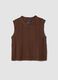 Brown regular-fit gilet with openwork design_4
