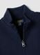 Blue organic cotton sweatshirt with stand-up collar for boys_2