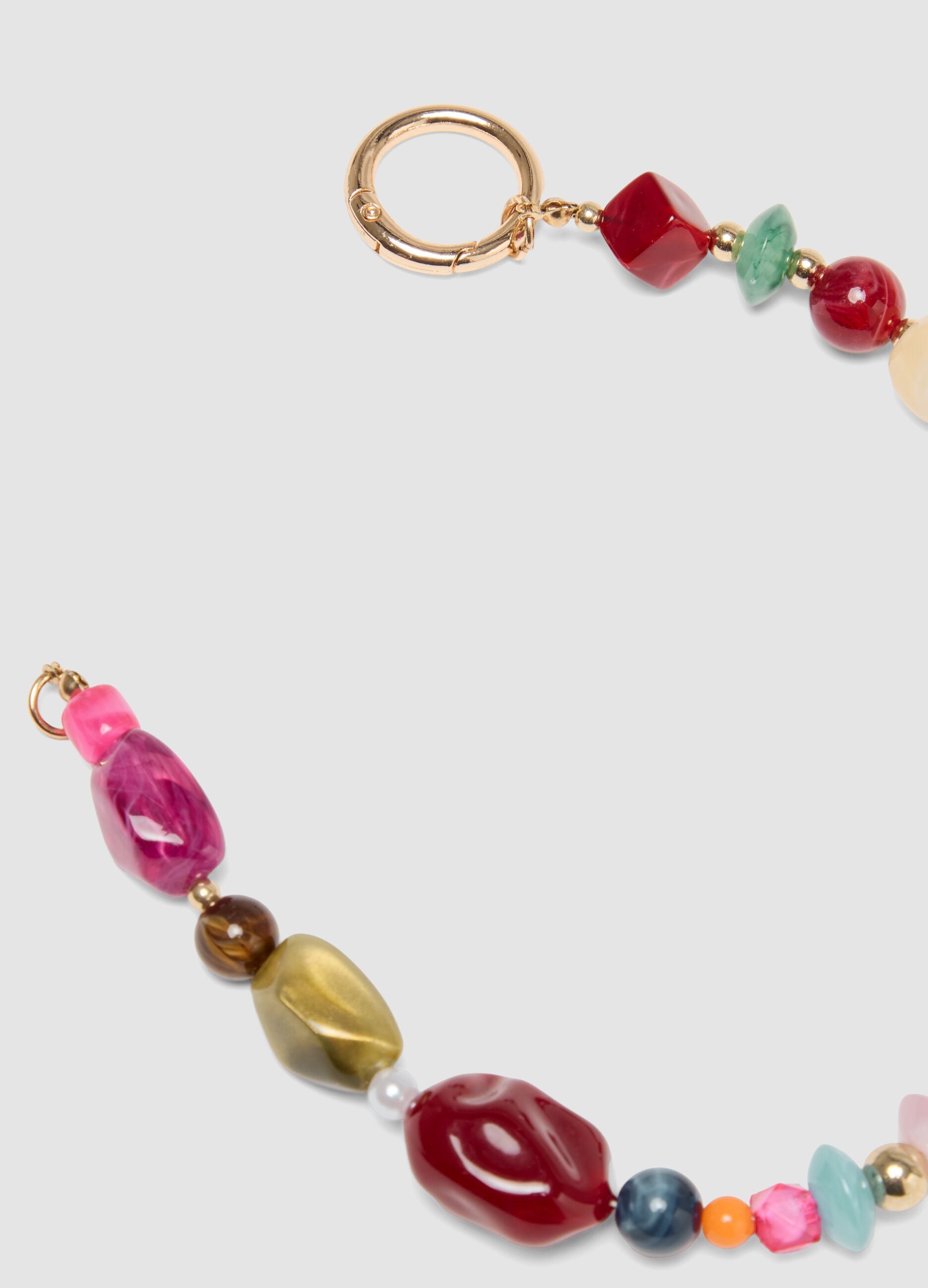 Multicolour beaded bracelet with ring clasp