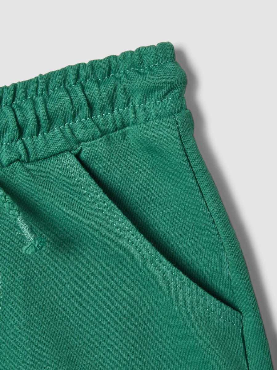 Shorts jogger verdi in puro cotone da bimbo regular fit_3