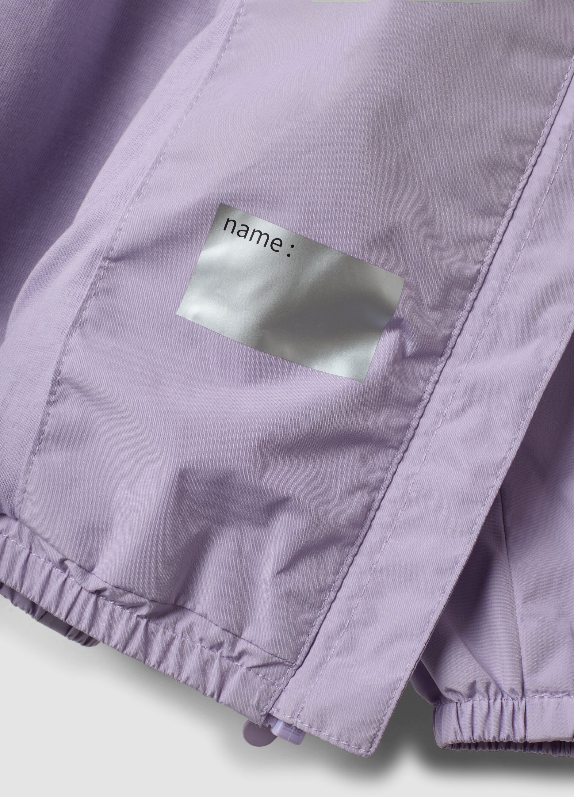 Purple hooded rain jacket with zip for baby girl