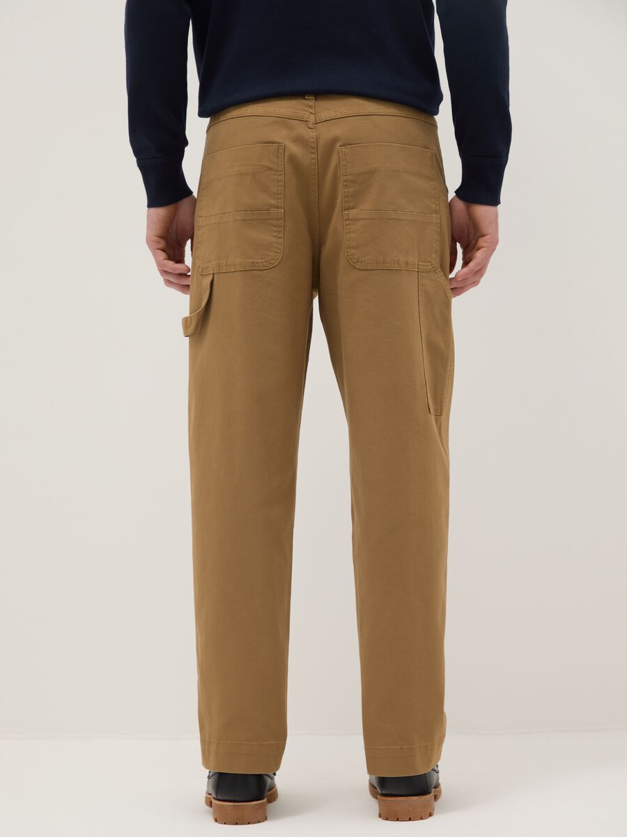 Slim fit brown stretch cotton chino trousers_2