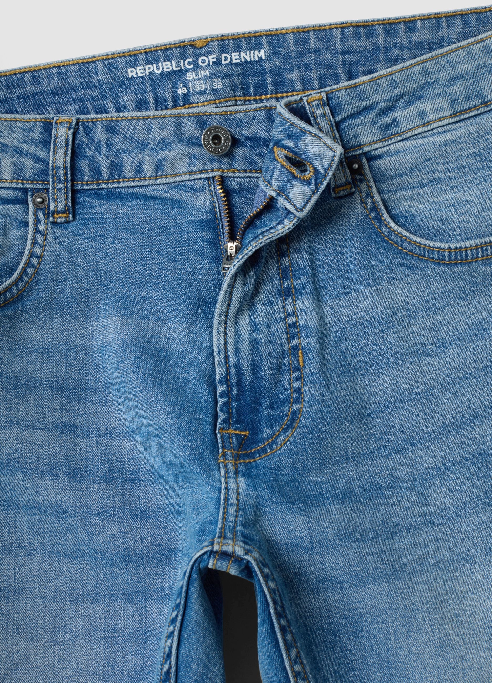 Slim-fit stretch cotton denim jeans