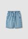 Boys&rsquo; blue denim shorts in cotton blend, straight fit_3