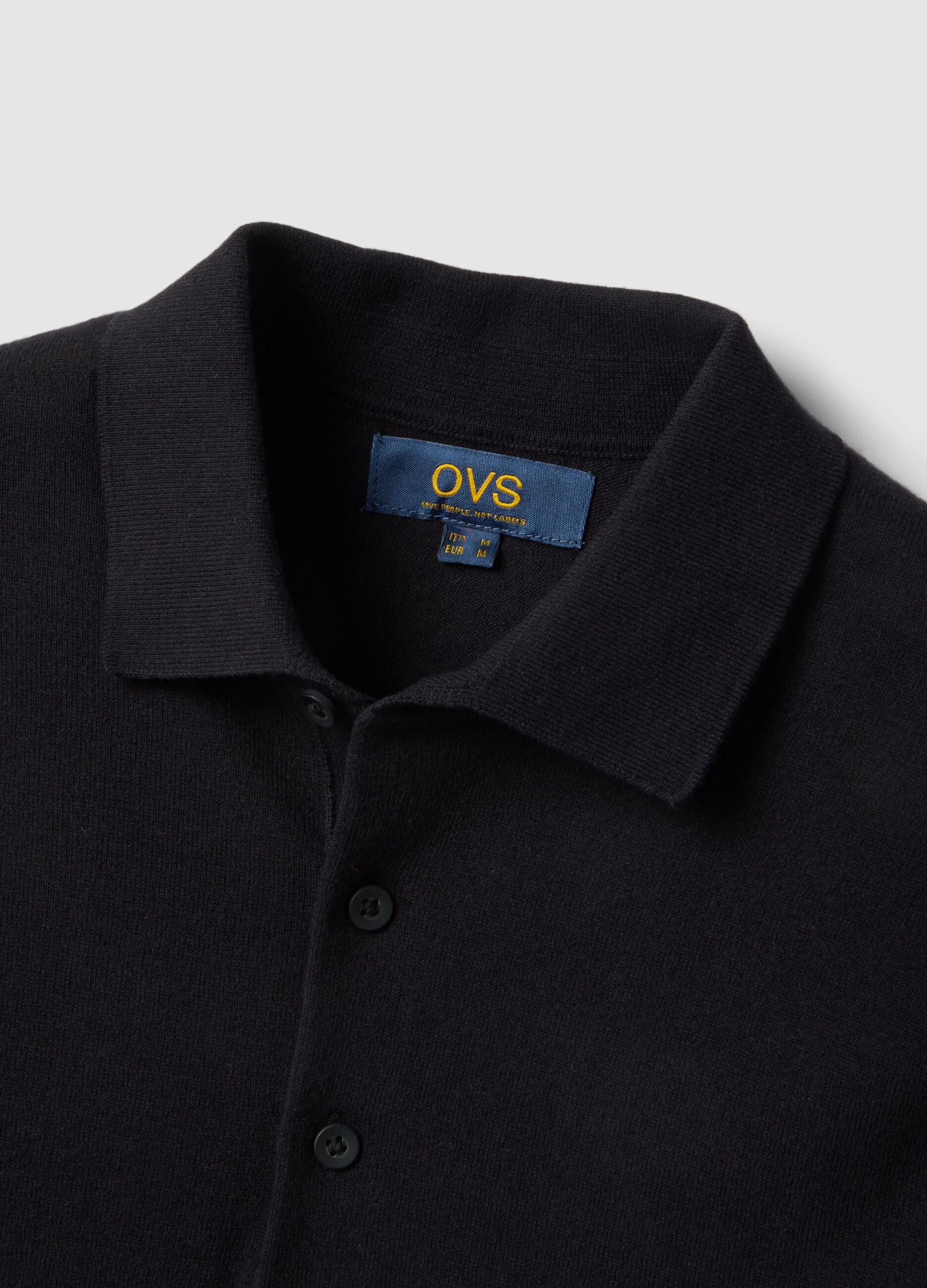 Black pure cotton polo shirt regular fit